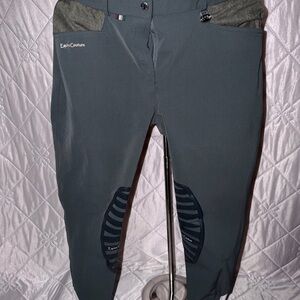 Equine Couture Dark Gray Knee Patch Breeches Size 32